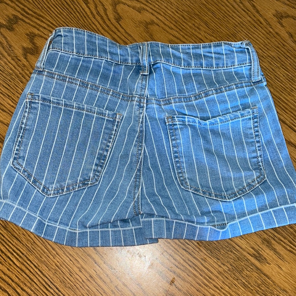 Striped blue Jean shorts